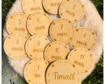 Cartes étapes bébé, cadeau de naissance, carte étape, carte étape évolution de bébé