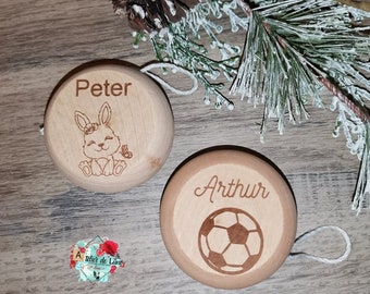 personalized wooden yoyo, gift idea, personalized gift, child gift