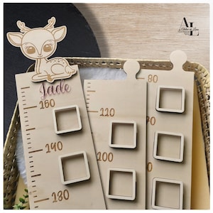 Toise enfant, toise personnalisée, toise en bois, cadeau de naissance