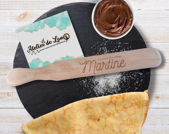 Spatule à crêpes, idée cadeau, spatule personnalisée, fête des mamans, fête des papas, fête des mamies, papy, marraine, cadeau personnalisé