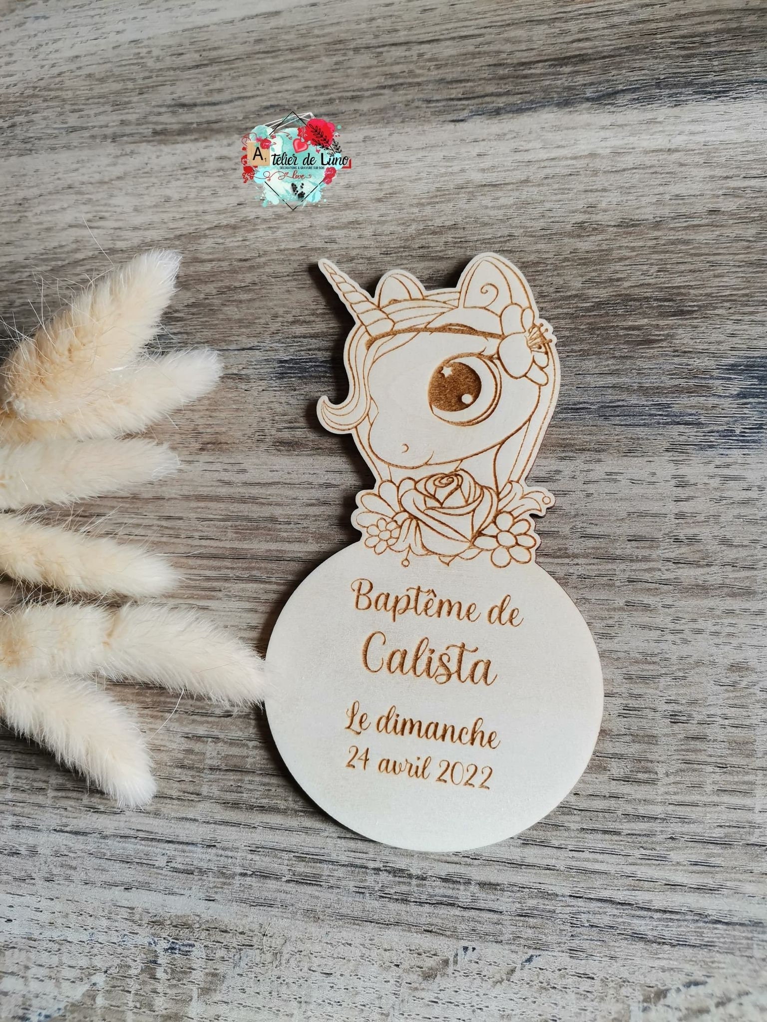 Faire part magnet anniversaire licorne 