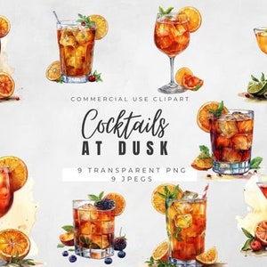 Coleção de clipart de coquetéis encantadores – perfeito para convites e projetos DIY