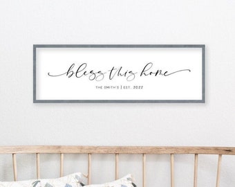 bless this home sign, signs for home, living room wall decor, custom last name signs, last name signs for wall, custom wood signs for home
