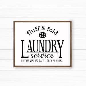 Laundry Sign | Laundry Room Decor | Farmhouse Laundry Sign | Farmhouse Decor | Wood Framed Sign | Home Decor | Sign For Laundry Room