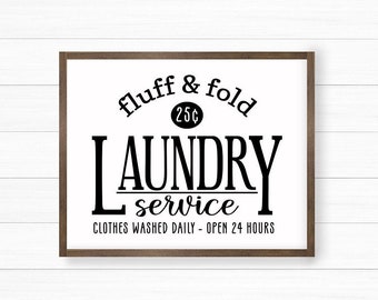 Laundry Sign | Laundry Room Decor | Farmhouse Laundry Sign | Farmhouse Decor | Wood Framed Sign | Home Decor | Sign For Laundry Room