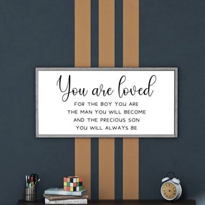 You Are Loved Wood Sign - Boys Room Decor, Nursery Wall Art