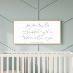 Girls room wall decor, nursery room sign for girl, you are altogether beautiful sign, nursery wall decor girl, Christian girl nursery sign