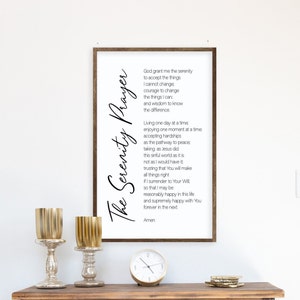 Serenity prayer sign, inspirational signs, prayer signs, serenity prayer wall art, serenity prayer gift, God grant me sign, home wall decor