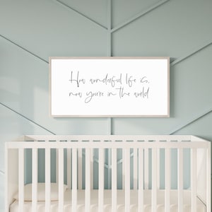kids room decor, how wonderful life is now you&#39;re in the world sign, kids bedroom decor, nursery wall sign, wooden signs