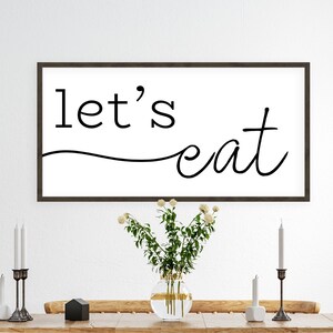 let's eat sign, kitchen signs, kitchen decor, eat wall art, dining room signs, rustic wood signs, farmhouse wall decor, eat sign