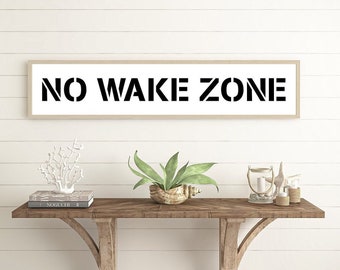 no wake zone sign, lake house wall decor, lake sign, beach house decor, sign for summer home, nautical decor, wood framed sign, bedroom sign