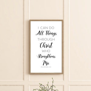 Scripture signs, I can do all things through Christ sign, vertical bible verse decor, Philippians 4:13, Christian Wall decor, wood signs