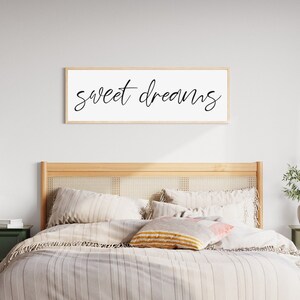 Master Bedroom Sign | Sweet Dreams Wood Sign | Bedroom Wall Decor | Sign For Bedroom | Wood Framed Sign | Sign Above Bed | Bedroom Wall Art