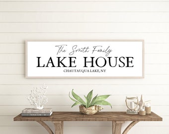 Perzonalized Lake House Decor, Custom Last Name and Location Lake House Sign, Family Name Sign, Personazlied Lake House Gifts, Wood Signs