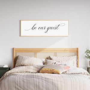 be our guest sign, sign for guest bedroom, guest room wall decor, farmhouse wall decor, be our guest wood sign, guest room signs, wood signs