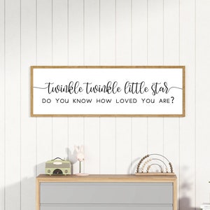 Twinkle Twinkle Little Star Sign, Nursery Sign, Baby Room Wall Art, Baby Room Decor, Do You Know How Loved You Are, Baby Shower Gift