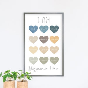 boy nursery decor, affirmation wall art for kids, kids room wall decor for boys, daily affirmations wall art for kids, I am affirmation sign