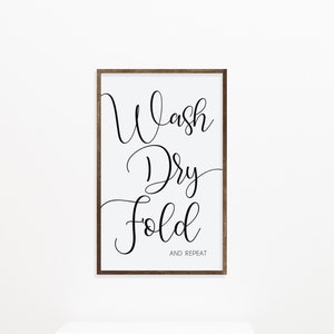Wash Dry Fold Repeat Sign, Laundry Room Decor Wall Sign, Wood Sign, Laundry Room Wall Decor, Laundry Signs, Farmhouse Wall Decor