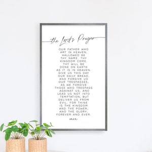 The Lord's Prayer, Our Father sign, bible verse wall decor, scripture wall art, kids prayer wall art, Christian wall hangings, wood signs