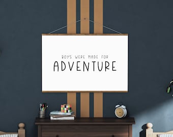 kids room decor, boys bedroom sign, boys were made for adventure sign, canvas wall hanging