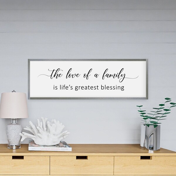 the love of a family is life's greatest blessing sign, family sign, living room wall decor, farmhouse wall decor, signs for home, wood signs