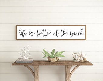 beach house decor, life is better at the beach sign, coastal decor, beach wood signs for summer home, nautical decor for living room