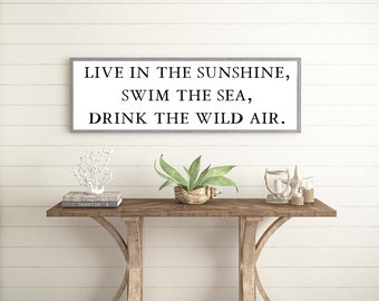 Emerson Quote Wood Sign: Beach House Wall Art