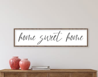 Home Sweet Home Sign | Wood Sign | Entryway Sign | Framed Wood Sign | Sign For Home | Home Sign | Wood Signs | Farmhouse Sign