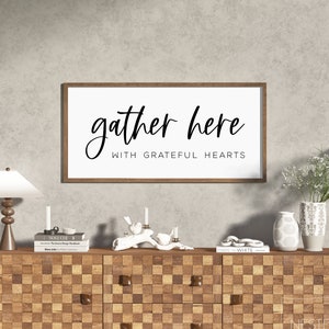 Dining Room Wall Decor | Home Wall Decor | Gather Wood Sign | Large Gather Sign | Farmhouse Wall Decor | Farmhouse Sign