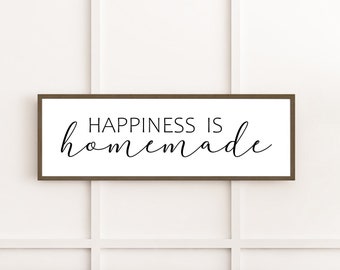 Kitchen Signs | Kitchen Wall Decor | Happiness Is Homemade Wood Sign | Farmhouse Kitchen | Kitchen Wall Art | Dining Room Wall Decor