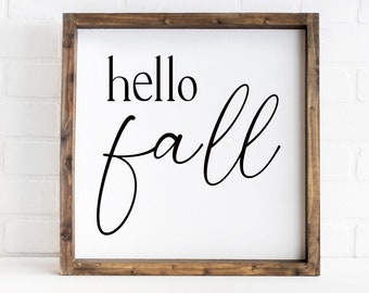 fall decor, fall signs, autumn decor, hello fall sign, wood sign, rustic fall decor, farmhouse wall decor, fall signs for home