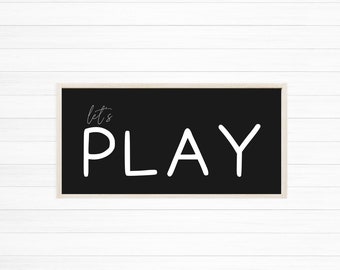 Let's Play Sign, Kids Room Decor, Playroom Sign, Nursery Decor, Playroom Wall Decor, Wood Signs, Playroom Decor, Sign For Kids Play Area