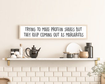 Funny Margarita Kitchen Sign: Handmade Wood Bar Decor