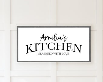 personalized kitchen sign, name sign, kitchen decor, kitchen wall decor, custom kitchen gift, gift for cook, gift for chef, wood sign