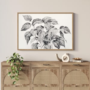 Framed Botanical Print: Neutral Wood Frame, Nature Wall Art