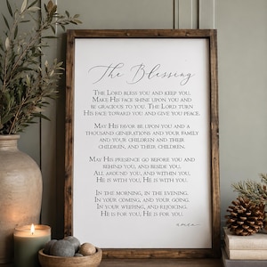 The Blessing Framed Wood Sign | Christian Song Lyrics Wall Art