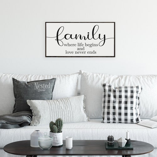 Family Wall Decor Family Sign Living Room Wall Decor | Etsy