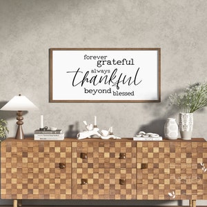 Farmhouse Wall Decor | Grateful Wood Sign | Wood Wall Art | Living Room Wall Sign | Dining Room Wall Sign | Rustic Wall Decor | Wood Signs