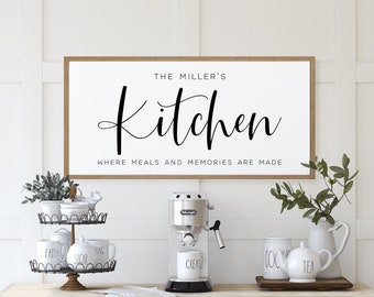 Personalized Kitchen Sign, Custom Kitchen Signs, Wood Sign, Last Name Kitchen Sign, Kitchen Wall Decor, Kitchen Wall Art, Kitchen Decor