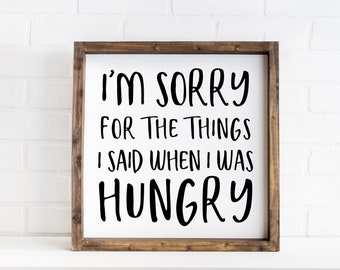 Funny Kitchen Signs-Kitchen Wall Decor-Wood Framed Sign-Hangry Sign-Farmhouse Kitchen-Kitchen Wall Art-Hangry Sign-Gift For Him-Home Decor