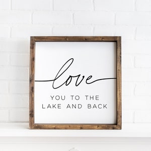 lake house decor, love you to the lake and back sign, lake house sign, wood lake house sign, wall decor for lake house, summer home signs