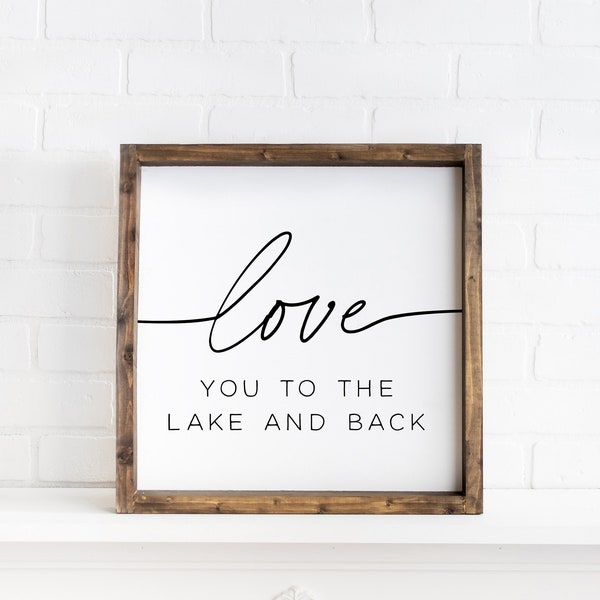 lake house decor, love you to the lake and back sign, lake house sign, wood lake house sign, wall decor for lake house, summer home signs