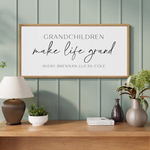 Personalized Grandchildren Make Life Grand Wood Sign - Gift for Grandparents