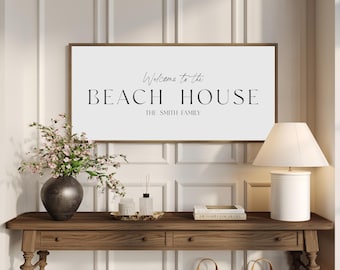 Personalized Beach House Sign | Coastal Family Name Decor | Welcome to the Beach House Wall Art, Housewarming Gift