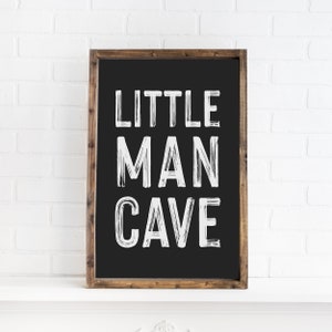 boys room wall decor, little man cave sign, playroom wall decor, wood framed signs, sign for kids room