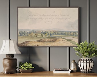 Bible Verse Wall Art | Isaiah 41:10 Scripture Print | Wood Framed Christian Landscape Art | Large Wall Decor | Framed Bible Quote