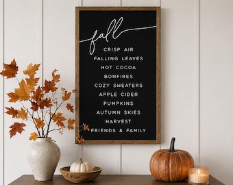 fall bucket list sign, fall home decor, fall sign, fall wall decor, autumn decor, fall decorations for living room or entryway, wood signs