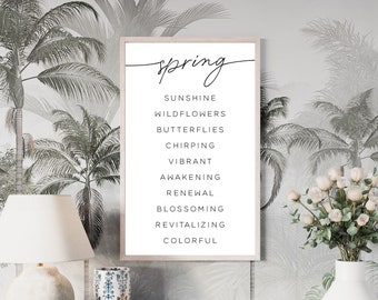 Spring sign, spring decor, spring definition sign, wood framed sign, farmhouse decor, home wall decor for spring