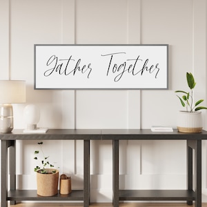 Gather Together Wood Sign | Dining Room Sign | Framed Wood Sign