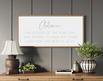 Autumn Quote Wood Framed Sign: Fall Home Decor
